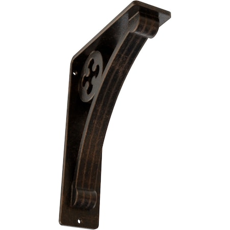 Ekena Millwork Crawley Wrought Iron Bracket, (Triple center brace), Antiqued Bronze 2"W x 5 1/2"D x 8"H BKTM02X05X08TCRABZ